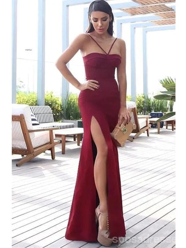 Best Bargains Sexy Red Mermaid Spaghetti Straps Side Slit Cheap Long Prom Dresses,12979 Best Bargains Sexy Red Mermaid Spaghetti Straps Side Slit Cheap Long Prom Dresses,12979