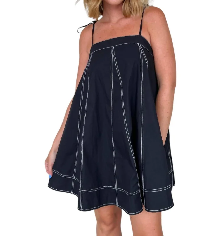 New Deals Trust Your Instincts Adjustable Strap Dress In Black