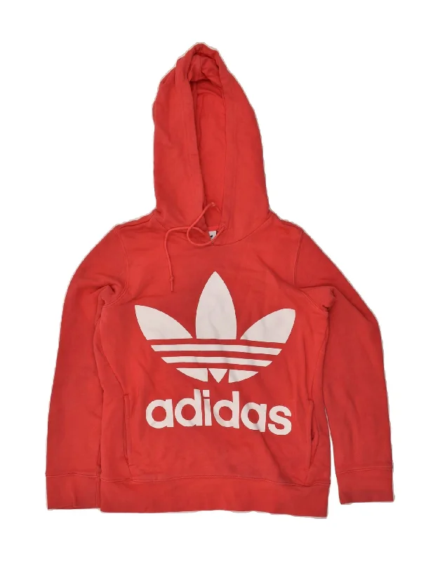 Amazing Deals ADIDAS Womens Graphic Hoodie Jumper UK 6 XS Red Cotton