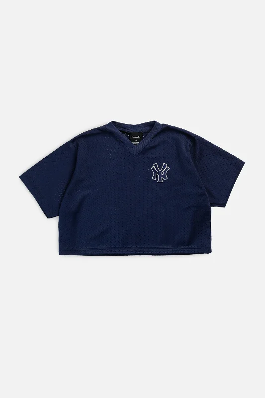 Act Fast Rework Crop NY Yankees MLB Jersey - M