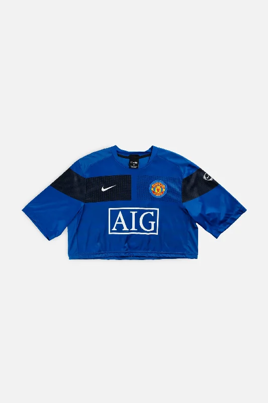 Bargain Blast Rework Crop Manchester Soccer Jersey - XL