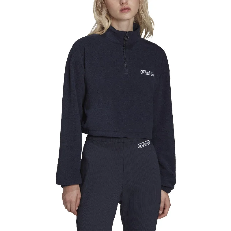 Can't Miss Adidas Retro Luxury 1/4 Zip Cropped Women's Sweater Legend Ink