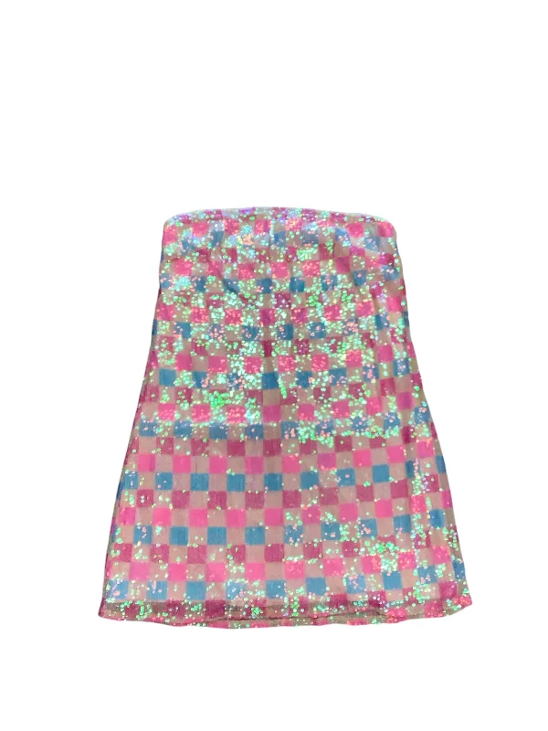 Get It Before It’s Gone Dress Party Short By Mumu In Blue & Pink, Size: L