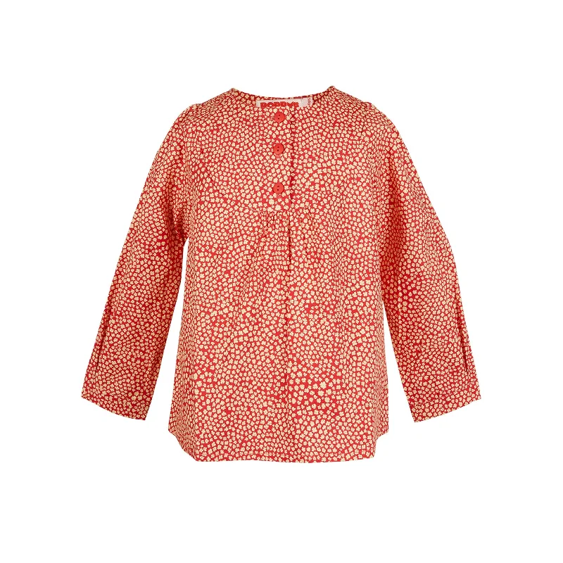 Doorbuster Deal Izzy girl's blouse - Red poppy print
