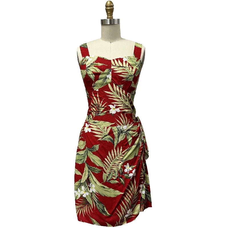 Season Finale Sale White Ginger Red Sarong Dress