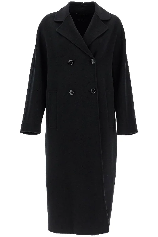 Amazing Deals Double-breasted Wool Coat  - Black
