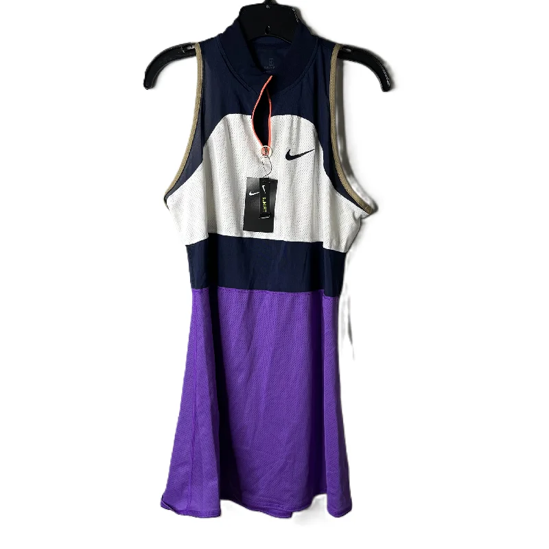 Steals and Deals Athletic Dress By Nike Apparel In Blue & Purple, Size: L