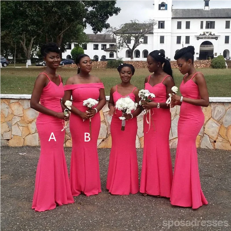 Bargain Bin Mismatched Hot Pink Mermaid Cheap Long Bridesmaid Dresses Online,WG1665 Bargain Bin Mismatched Hot Pink Mermaid Cheap Long Bridesmaid Dresses Online,WG1665