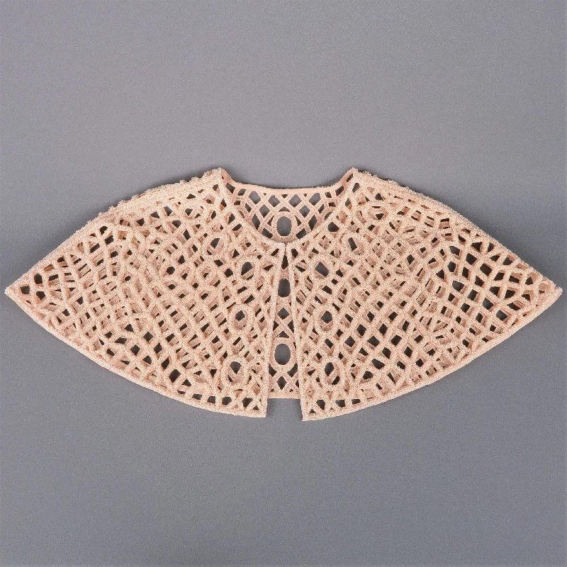 Price Fest JOANNA MASTROIANNI Size S Salmon Pink Beaded Mesh Capelet
