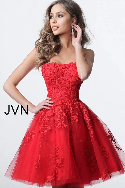 Discount Days Jovani 1830 Short lace homecoming dress tulle skirt strapless Gown