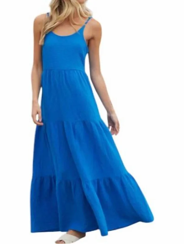 Deal Dash Bria Slip Midi Dress In Sapphire Blue