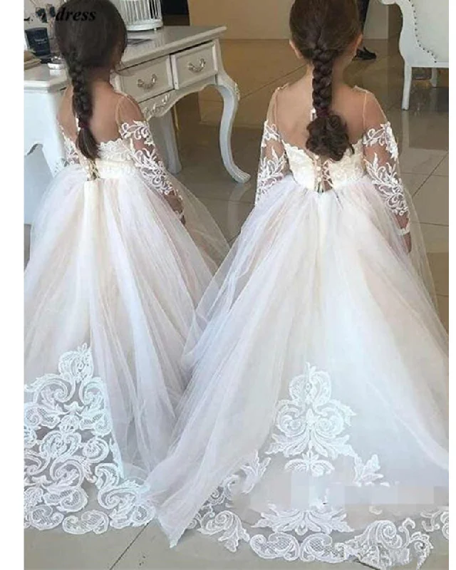 Shop and Save Beautiful Long Sleeves Vintage Lace Flower Girl Dress Kids Wedding Dress FG0822 Shop and Save Beautiful Long Sleeves Vintage Lace Flower Girl Dress Kids Wedding Dress FG0822