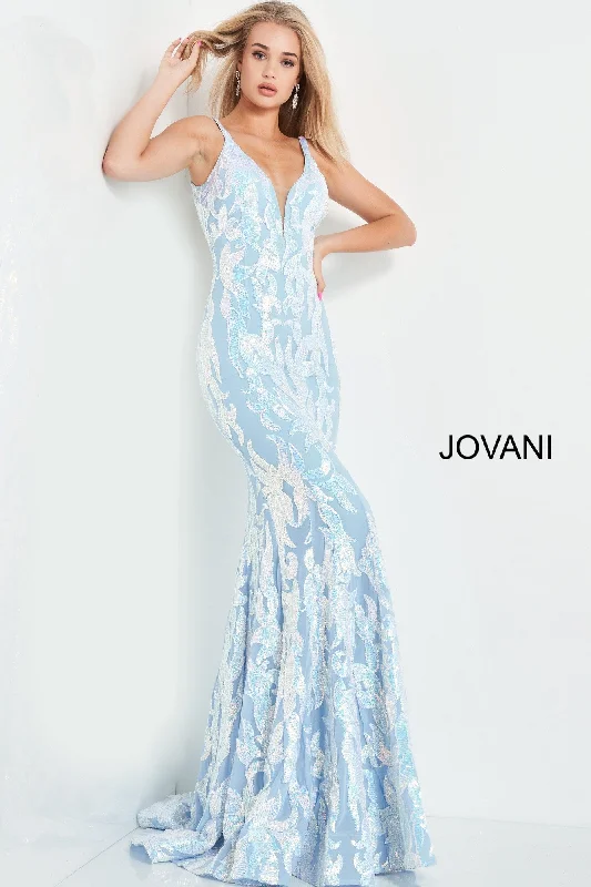Buy Now Jovani 3263 Prom Dress Long Fitted Mermaid Sequin Pageant Gown V Back