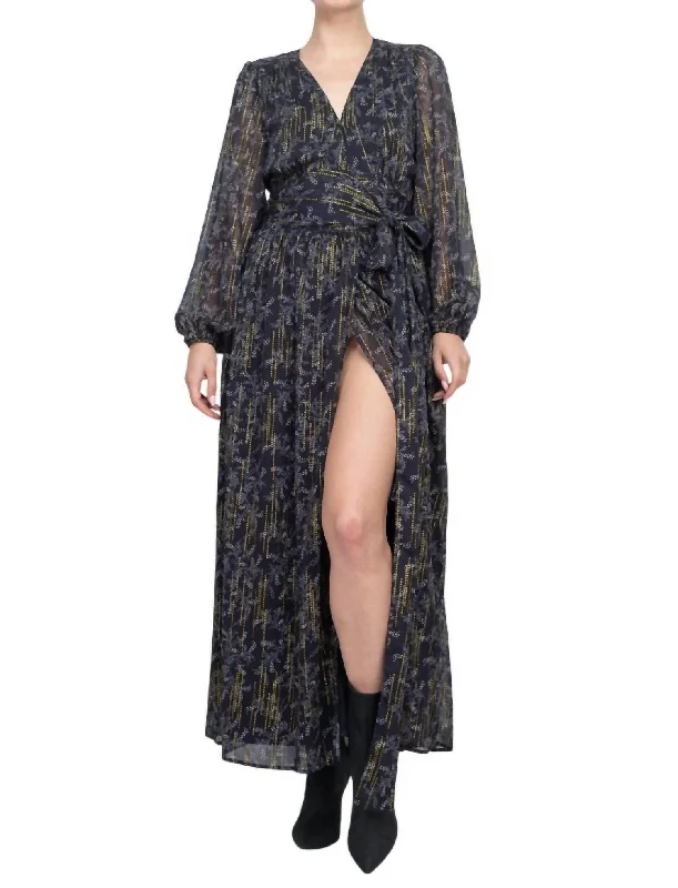 Price Rollback Wrap Maxi Dress In Black