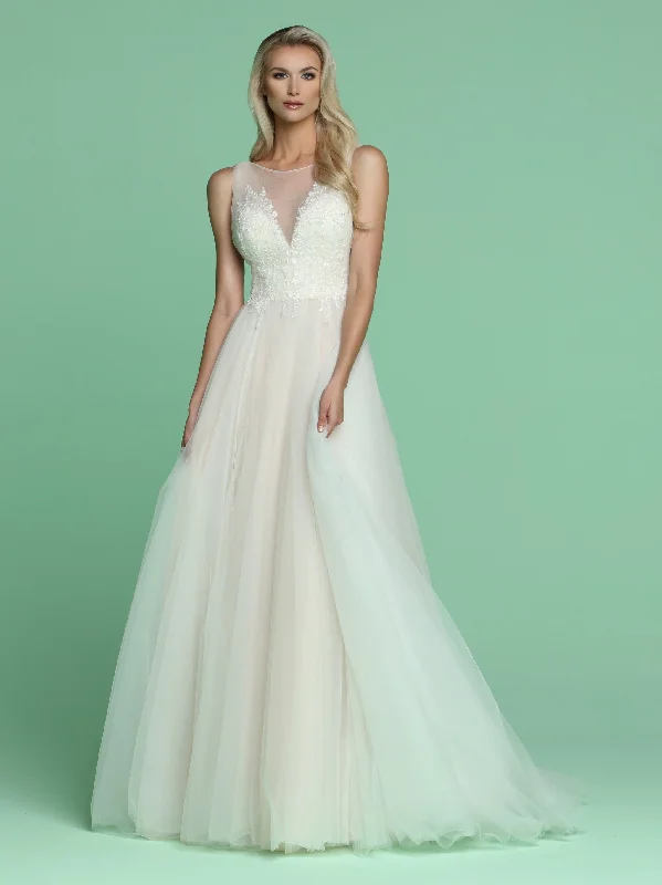 Big Discounts Davinci Bridal 50608 Long Tulle A Line Ballgown Wedding Dress Sheer High Neck Big Discounts Davinci Bridal 50608 Long Tulle A Line Ballgown Wedding Dress Sheer High Neck