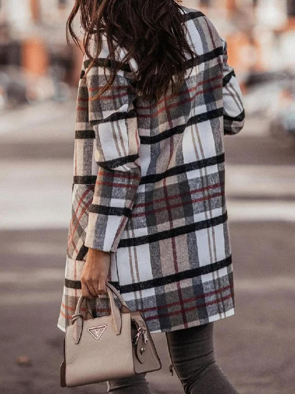 Special Promotion Warm and Stylish Plaid Coat