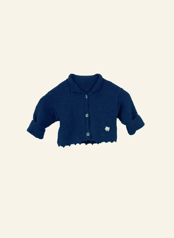 Seasonal Sale Baby Scalloped Cardigan - Navy