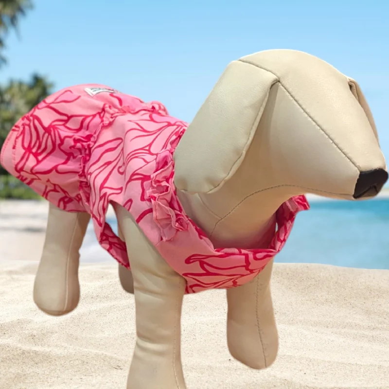 Low Prices Aloha Blossom: Pink Hibiscus Hawaiian Dog Dress