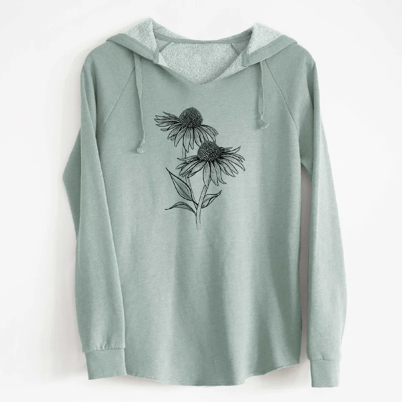 Don't Wait Coneflower - Echinacea purpurea - Cali Wave Hooded Sweatshirt