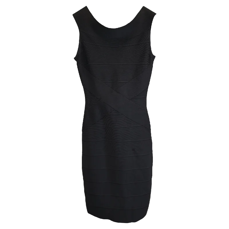 Shop and Save Herve Leger Mini Off-Shoulder Bandage Dress in Black Rayon