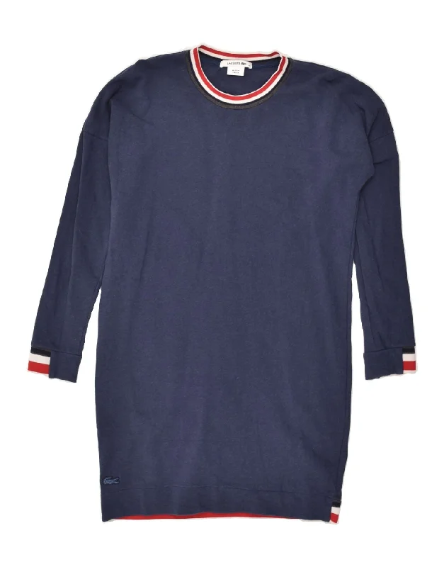 Weekend Flash Sale LACOSTE Womens Jumper Dress Size 40 Medium Navy Blue Cotton