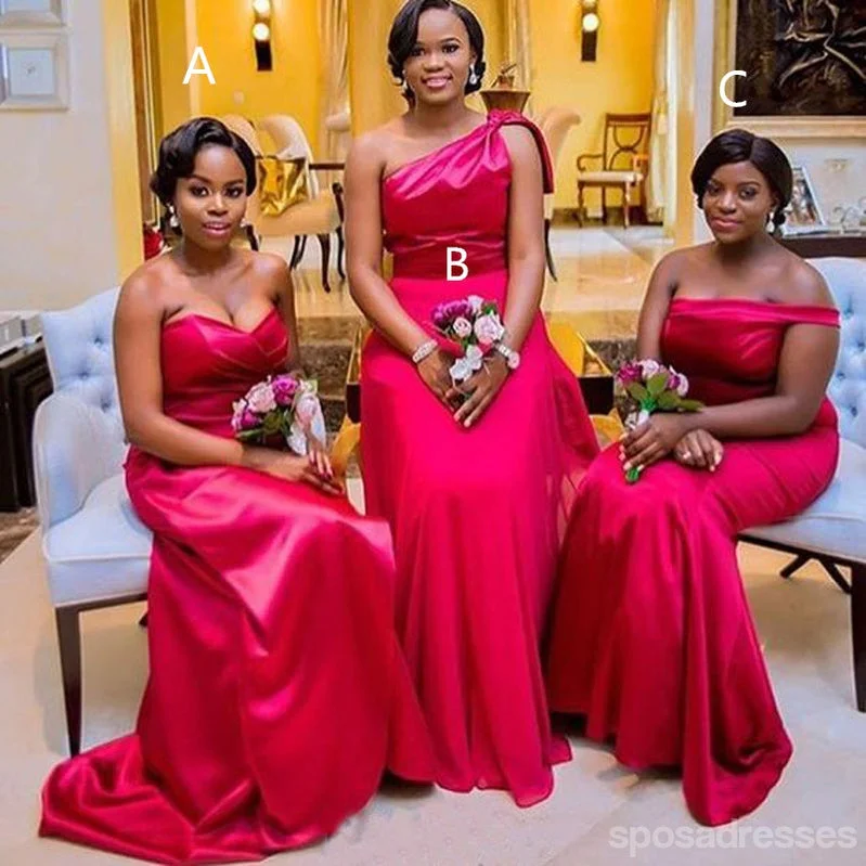 Price Rollback Mismatched Red Mermaid Cheap Long Bridesmaid Dresses Online,WG1654