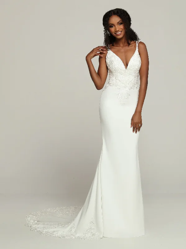 Deal Dash Davinci Bridal 50708 Fitted Satin Lace Wedding Dress Sheer Train Bridal Gown Beaded Deal Dash Davinci Bridal 50708 Fitted Satin Lace Wedding Dress Sheer Train Bridal Gown Beaded