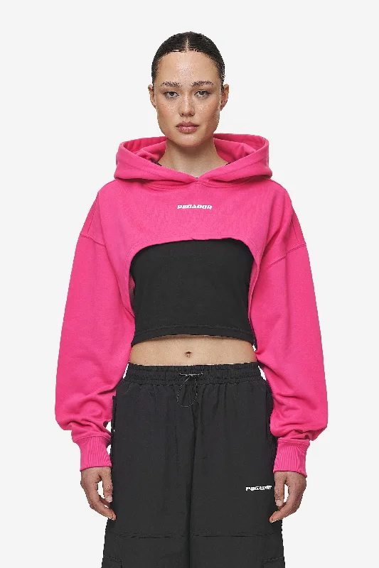 Savings Galore Mina Super Cropped Hoodie Washed Digital Pink