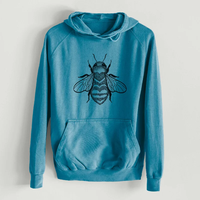 Big Savings Bee Love  - Mid-Weight Unisex Vintage 100% Cotton Hoodie
