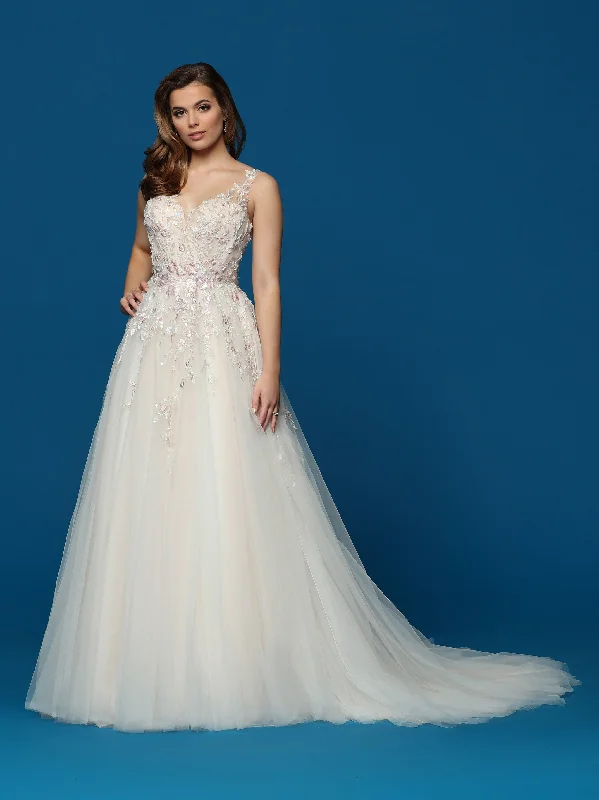 Sale Event Davinci Bridal 50630 Long A Line Sheer Flower Lace Tulle Wedding Dress Sheer Backless Gown Sale Event Davinci Bridal 50630 Long A Line Sheer Flower Lace Tulle Wedding Dress Sheer Backless Gown