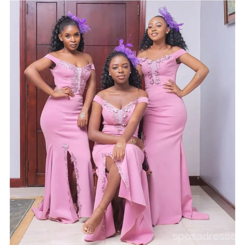 Loyalty Reward Floral Mermaid Pink Off Shoulder Cheap Long Bridesmaid Dresses,WG1669 Loyalty Reward Floral Mermaid Pink Off Shoulder Cheap Long Bridesmaid Dresses,WG1669