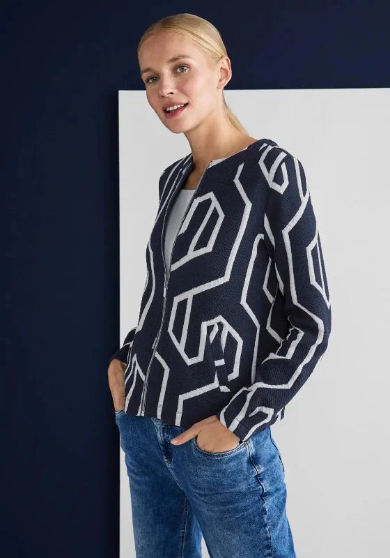 Special Buy Street One Textured Zip Jacket, Deep Blue