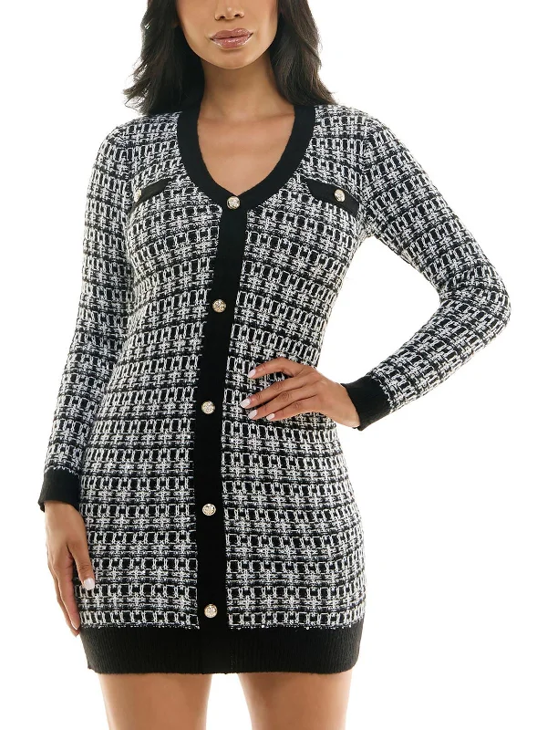 Bargain Prices Juniors Womens Knit Above Knee Sweaterdress