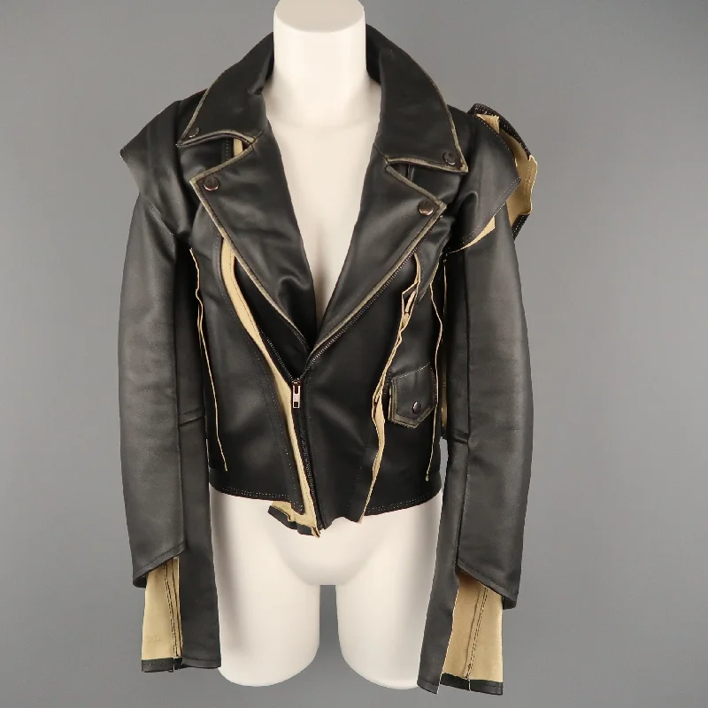 Reduced Prices MAISON MARTIN MARGIELA X H&M Size 2 Black & Beige Deconstructed Biker Jacket Reduced Prices MAISON MARTIN MARGIELA X H&M Size 2 Black & Beige Deconstructed Biker Jacket
