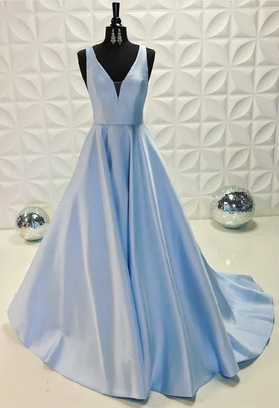 Buy More, Save More Flattering Blue A line silhouette Mesh V Neck Prom Dress Girls Senior Graduation Gown for Party Buy More, Save More Flattering Blue A line silhouette Mesh V Neck Prom Dress Girls Senior Graduation Gown for Party