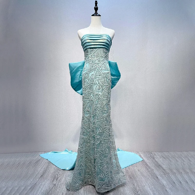 Bonus Savings Serene Hill Blue Beaded Mermaid Evening Dresses 2024 Elegant Gowns for Women Engagement Party LA72110