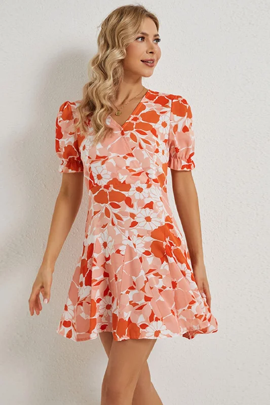 Exclusive Deal Floral Flounce Sleeve Summer Dress