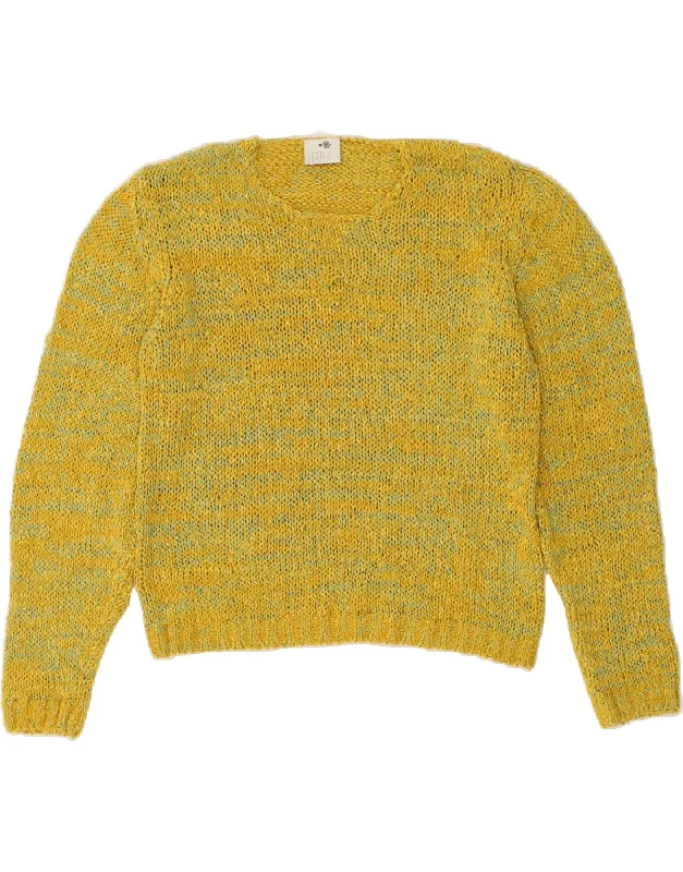 Friends and Family Sale VINTAGE Womens Crop Crew Neck Jumper Sweater UK 12 Medium Yellow Polyamide Friends and Family Sale VINTAGE Womens Crop Crew Neck Jumper Sweater UK 12 Medium Yellow Polyamide