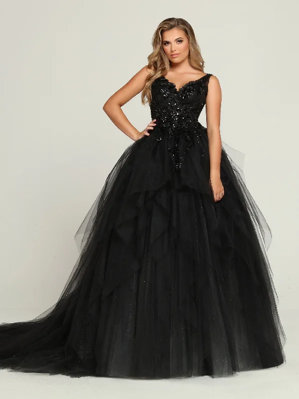 Savings Galore Davinci Bridal 50681 Black Lace Sequin Wedding Dress Ballgown Layer Gown Train v Neck Savings Galore Davinci Bridal 50681 Black Lace Sequin Wedding Dress Ballgown Layer Gown Train v Neck
