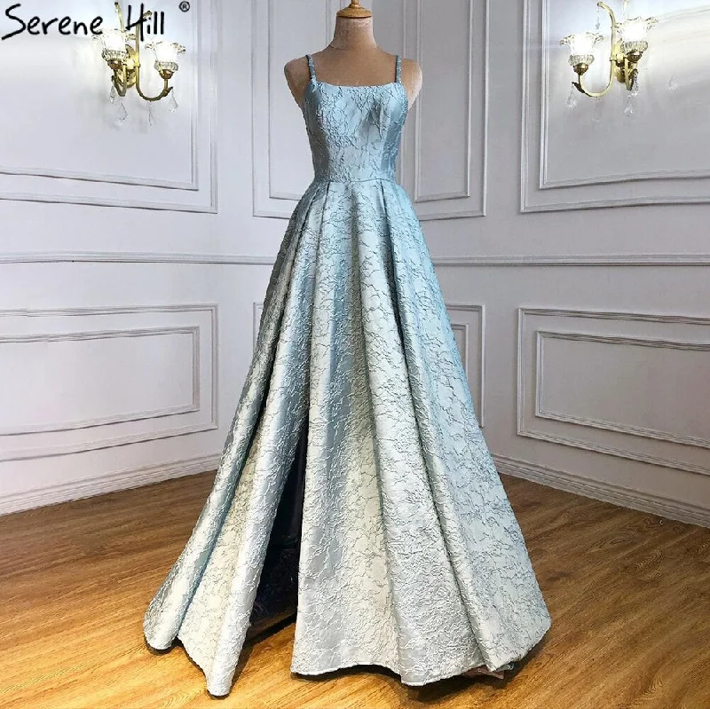 Exclusive Savings Serene Hill Blue Spaghetti Strap Sexy Evening Dresses Gowns 2024 High Split Simple For Women Wedding Party LA71133 Exclusive Savings Serene Hill Blue Spaghetti Strap Sexy Evening Dresses Gowns 2024 High Split Simple For Women Wedding Party LA71133