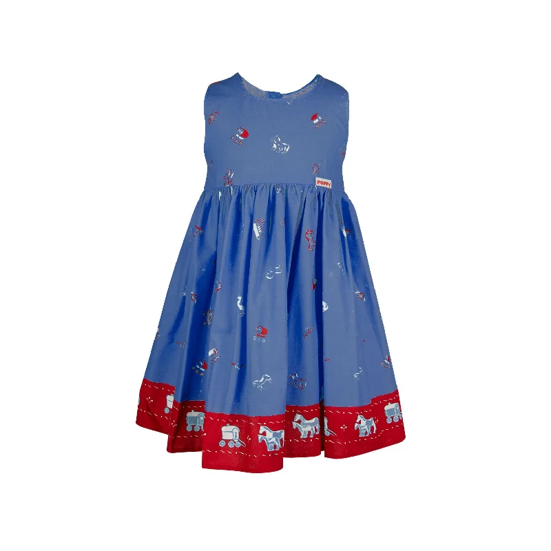 Early Bird Discount Katie Pinafore Dress - Gypsy Caravan Royal Blue