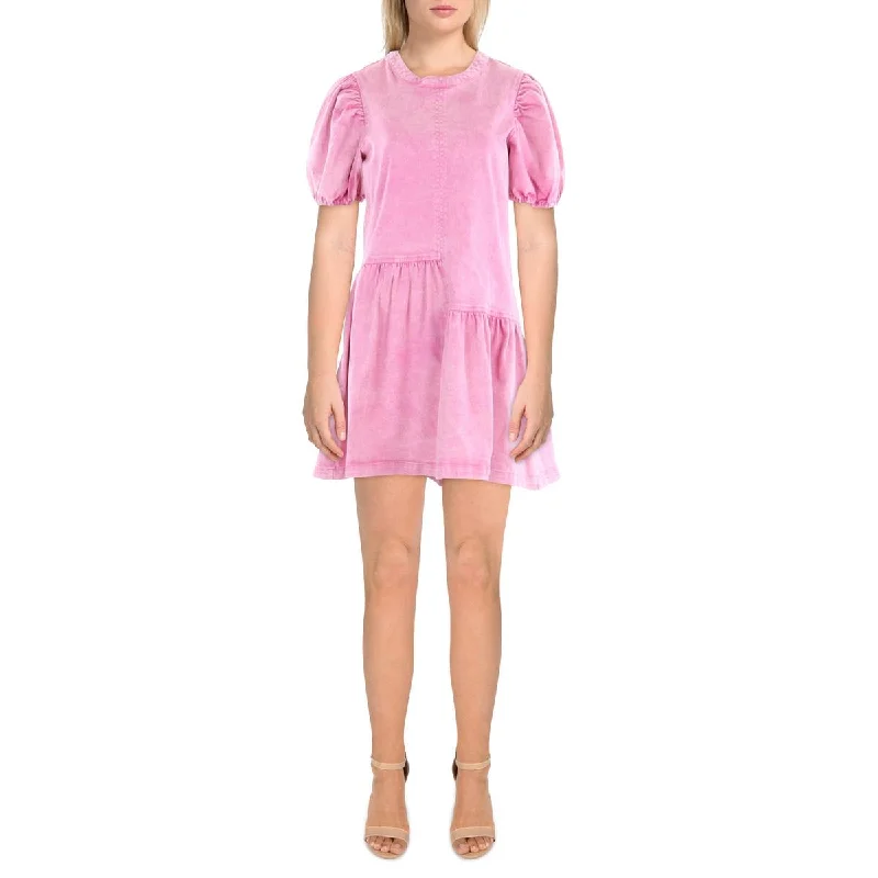 Deep Discounts Womens Mini Puff Sleeve Mini Dress
