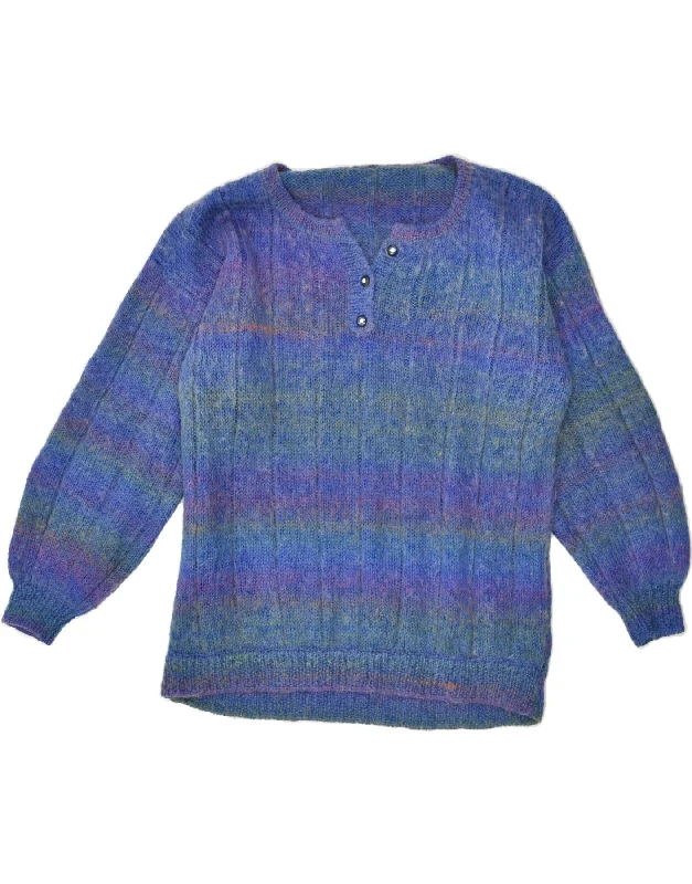 The Best Prices VINTAGE Womens Boat Neck Jumper Sweater UK 18 XL Blue Striped