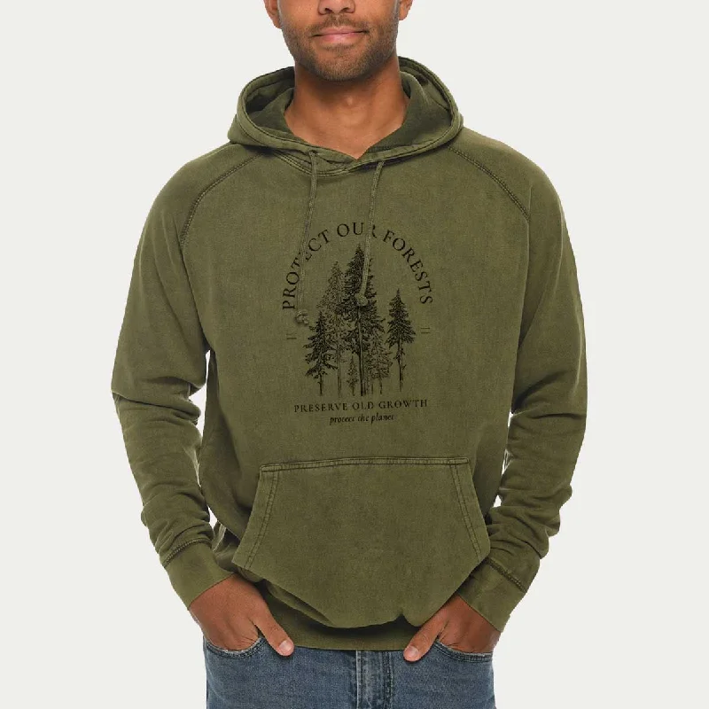 Exclusive Deal Protect our Forests - Preserve Old Growth  - Mid-Weight Unisex Vintage 100% Cotton Hoodie