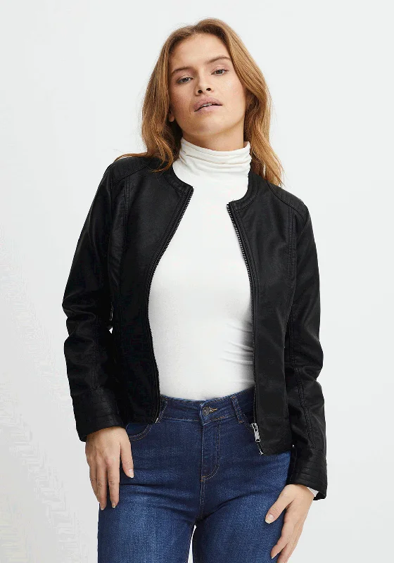 Savings Alert B.young Acom Faux Leather Biker Jacket, Black
