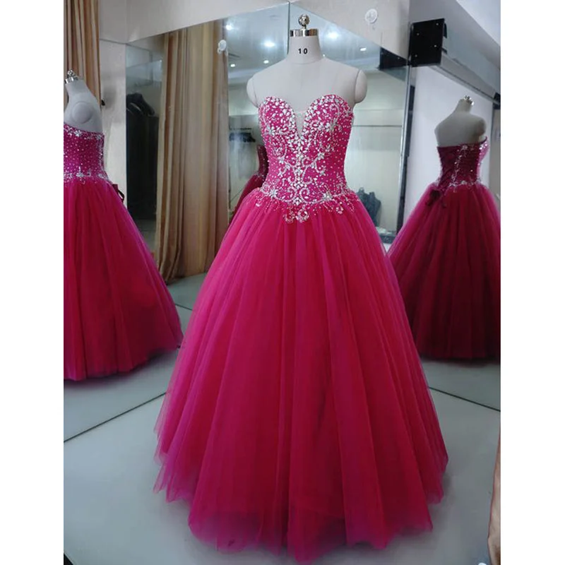Price Rollback Sparkle Beaded Fuchsia Pink Ball Gown Prom Dresses Debutante Gown Sweet 16 Quinceanera Price Rollback Sparkle Beaded Fuchsia Pink Ball Gown Prom Dresses Debutante Gown Sweet 16 Quinceanera