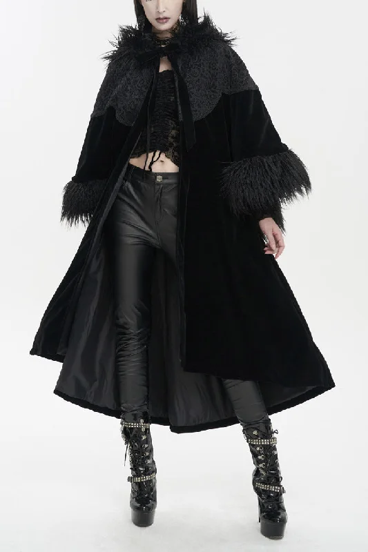 Shop and Save Black Jacquard Fabric Petal Stitching Three-Dimensional Webbing Cape Like Wide Wool Sleeves Women's Gothic Jacket Shop and Save Black Jacquard Fabric Petal Stitching Three-Dimensional Webbing Cape Like Wide Wool Sleeves Women's Gothic Jacket