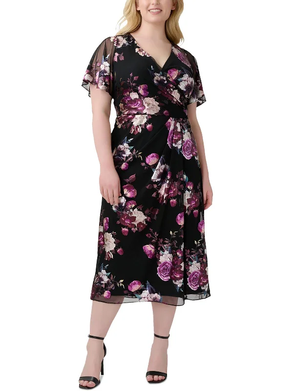 Crazy Savings Womens Foiled Floral Cocktail And Party Dress