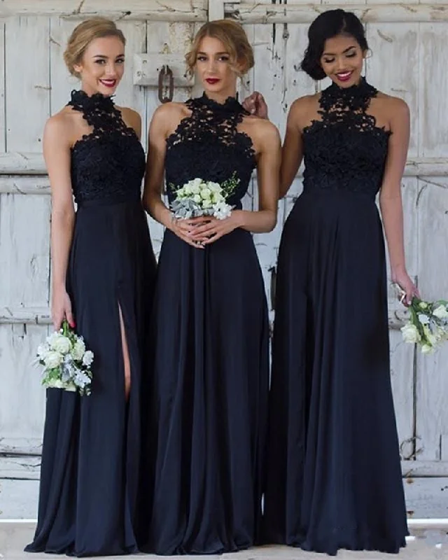Act Fast Navy Blue /Burgundy halter lace Long Chiffon Bridesmaid Dress Women Wedding Party Gown PL0908 Act Fast Navy Blue /Burgundy halter lace Long Chiffon Bridesmaid Dress Women Wedding Party Gown PL0908