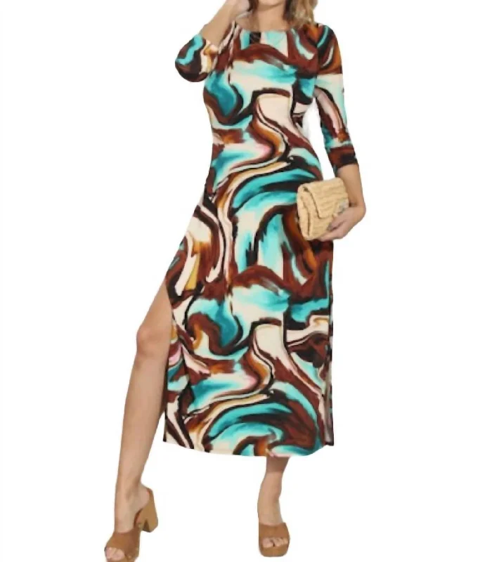Must-Have Deals Low Back Midi Dress In Multi